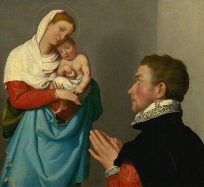 En gentleman i tilbedelse før Madonnaen, ca. 1560. av Giovanni Battista Moroni