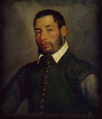 Portrait of a Gentleman in a Green Doublet and Chainmail Shirt, ca. 1565 (olje på lerret) av Giovanni Battista Moroni