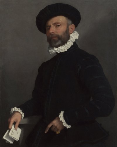 Portrett av en mann som holder et brev LAvvocato, ca. 1570 av Giovanni Battista Moroni