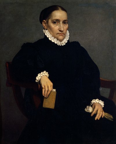 Portrett av eldre kvinne i svart av Giovanni Battista Moroni (cirka 1525-1578) av Giovanni Battista Moroni