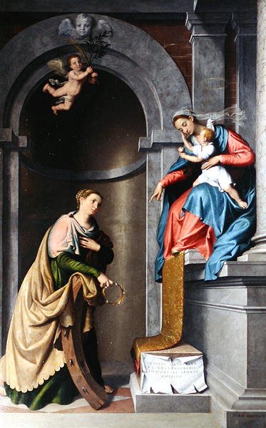 St. Catherines mystiske ekteskap av Giovanni Battista Moroni
