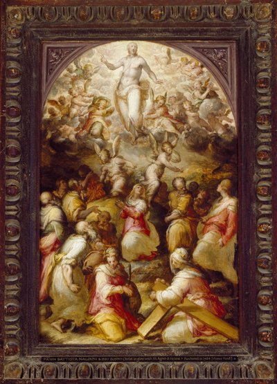Kristus i herlighet med Sts Agnes og Helena, 1500-tallet av Giovanni Battista Naldini