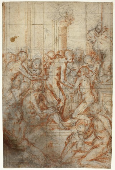 Studie for renselse av jomfruen av Giovanni Battista Naldini