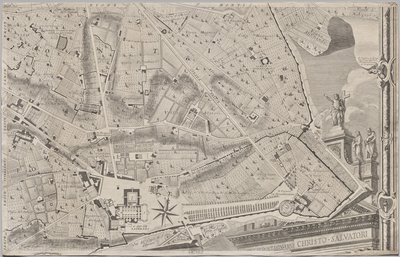 Nytt kart over Roma brakt frem i lyset av Giambattista Nolli i året MDCCXLVII, kjent som La Pianta Grande di Roma av Giovanni Battista Nolli