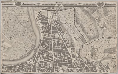 Nytt kart over Roma brakt frem i lyset av Giambattista Nolli i året MDCCXLVII, kjent som La Pianta Grande di Roma av Giovanni Battista Nolli