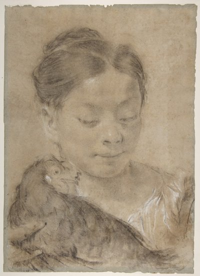 Jente med en høne av Giovanni Battista Piazzetta