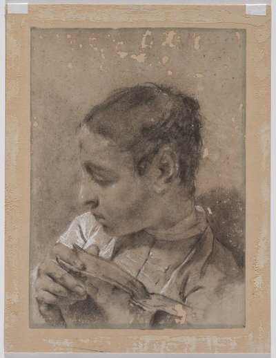 Leder for en ung mann i profil med en bok, ca. 173040-årene. av Giovanni Battista Piazzetta