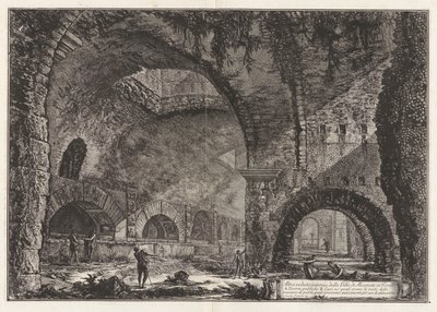 En annen utsikt over villaen til Maecenas i Tivoli, fra Vedute di Roma (utsikt over Roma) av Giovanni-Battista Piranesi