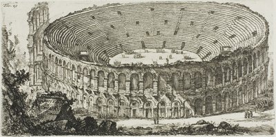 Ampitheatre of Verona, plate 25 fra Some Views of Triumphal Arches og andre monumenter av Giovanni Battista Piranesi