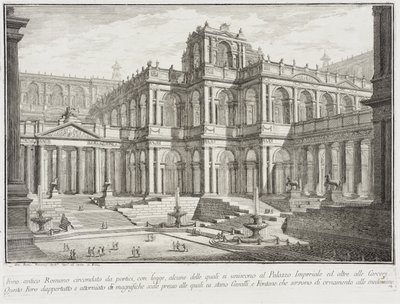 Antikt forum omgitt av søyleganger av Giovanni Battista Piranesi