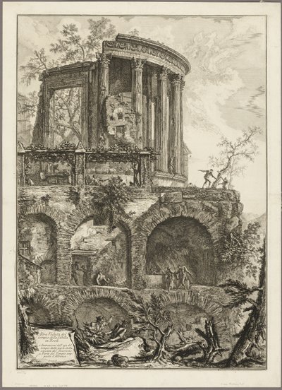 En annen utsikt over Sibylltemplet i Tivoli, fra Views of Roma av Giovanni Battista Piranesi