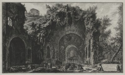Utsikt over Egerias kilde og grotte utenfor Porta Capena eller over San Sebastiano, fra: Vedute di Roma av Giovanni Battista Piranesi