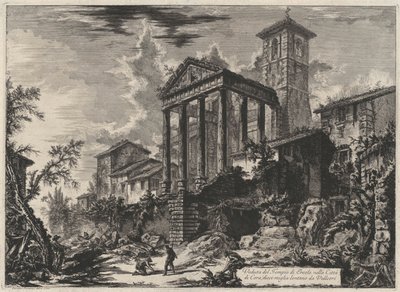 Utsikt over Herkulestempelet i byen Cora, ti mil fra Velletri (fra: Vedute di Roma) av Giovanni Battista Piranesi
