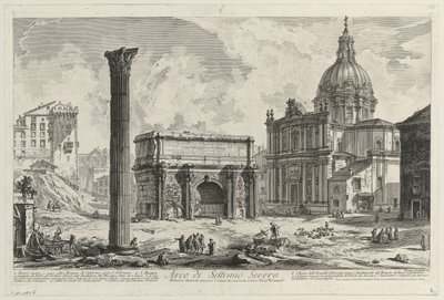 Utsikt over Septimius Severus-buen av Giovanni Battista Piranesi