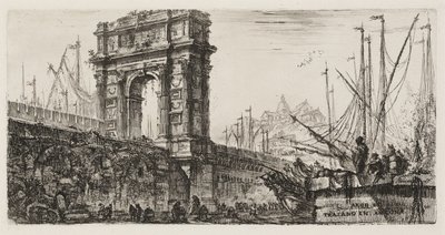 Trajans bue i Ancona, plate 28 fra noen utsikter over triumfbuer og andre monumenter av Giovanni Battista Piranesi
