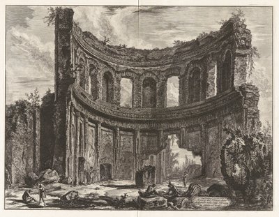 Rester av tempelet som sies å være av Apollo i Hadrian av Giovanni-Battista Piranesi