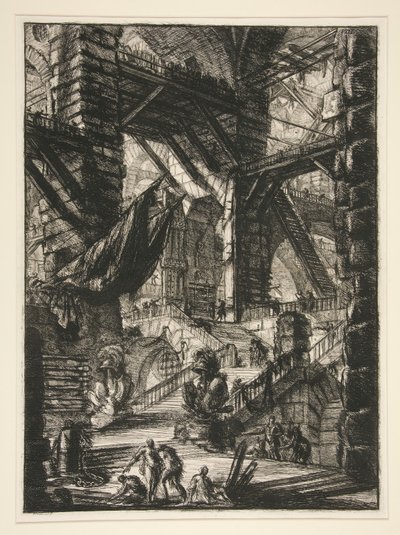 Carceri, VIII: The Staircase with Trophies av Giovanni Battista Piranesi