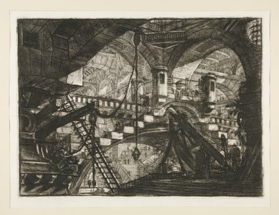 Carceri, XI: Buen med et skjellornament av Giovanni Battista Piranesi