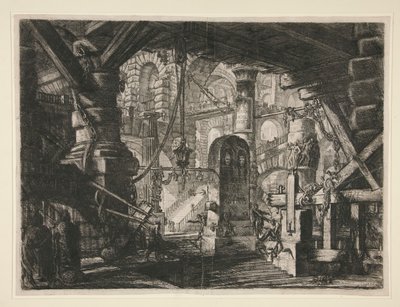 Carceri, XVI: The Pier with Chains av Giovanni Battista Piranesi
