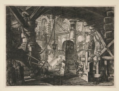 Carceri, XVI: Bryggen med lenker av Giovanni Battista Piranesi
