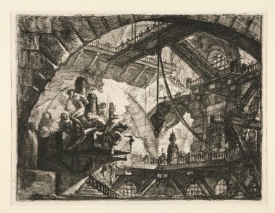 Carceri, X: Fanger på en utstikkende plattform av Giovanni Battista Piranesi