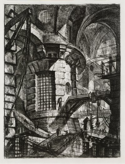 Fantasifengsler: Sylindrisk tårn av Giovanni Battista Piranesi