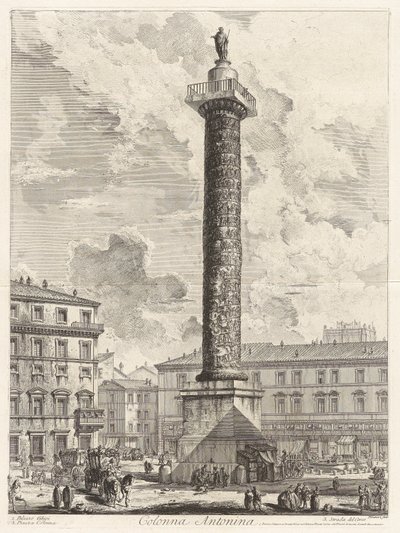 Colonna Antonina (Søylen til Marcus Aurelius), fra Vedute di Roma (Utsikt over Roma) av Giovanni Battista Piranesi