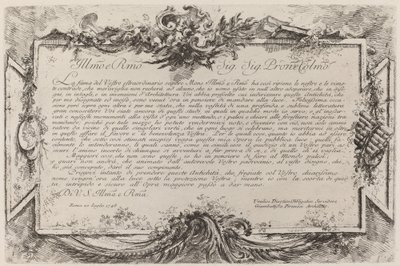dedikasjon av Giovanni Battista Piranesi