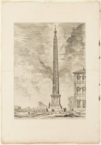 egyptisk obelisk. Dette ble reist av pave Sixtus V på Piazza of St. John Lateran, fra Views of Roma av Giovanni Battista Piranesi