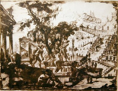 Fantastiske hager (penn og blekk på papir) av Giovanni Battista Piranesi