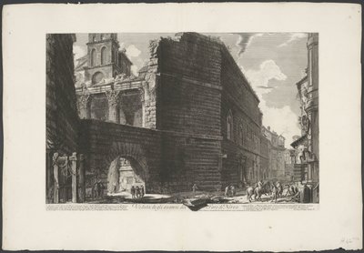 Forum des Augustus in Rom (Veduta degli avanzi del Foro di Nerva) (Gezichten op Rome) (Vedute di Roma disegnate ed incise da Giambattista Piranesi architetto Veneziano) von Giovanni-Battista Piranesi
