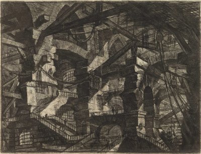 Fra serien The Imaginary Prisons (The Prisons of Invention) av Piranesi, Giovanni Battista (1720-1778). Kobberstikk, ca 1761, privat samling av Giovanni Battista Piranesi