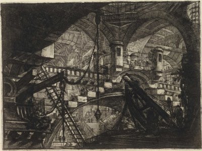 Fra serien The Imaginary Prisons (The Prisons of Invention) av Piranesi, Giovanni Battista (1720-1778). Kobberstikk, ca 1761, privat samling av Giovanni Battista Piranesi