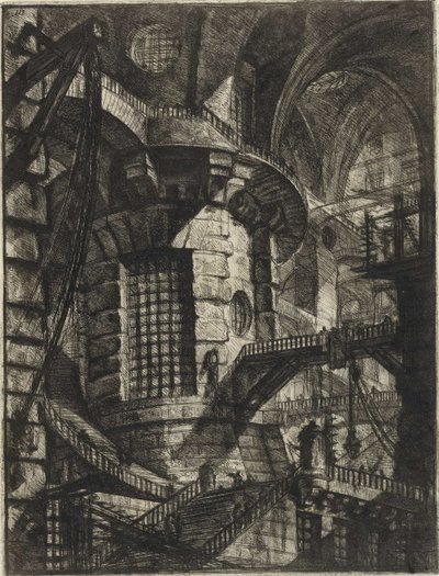 Fra serien The Imaginary Prisons (The Prisons of Invention) av Piranesi, Giovanni Battista (1720-1778). Kobberstikk, ca 1761, privat samling av Giovanni Battista Piranesi