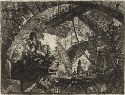 Fra serien The Imaginary Prisons (The Prisons of Invention) av Piranesi, Giovanni Battista (1720-1778). Kobberstikk, ca 1761, privat samling av Giovanni Battista Piranesi