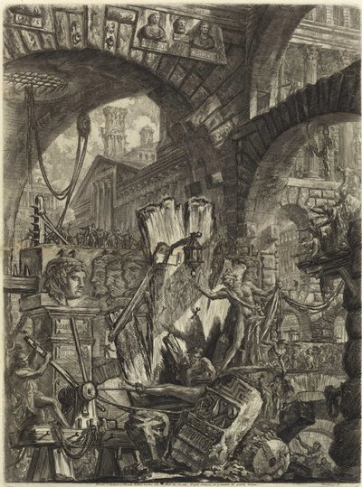 Fra serien The Imaginary Prisons (The Prisons of Invention) av Piranesi, Giovanni Battista (1720-1778). Kobberstikk, ca 1761, privat samling av Giovanni Battista Piranesi