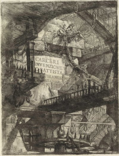 Fra serien The Imaginary Prisons (The Prisons of Invention) av Piranesi, Giovanni Battista (1720-1778). Kobberstikk, ca 1761, privat samling av Giovanni Battista Piranesi