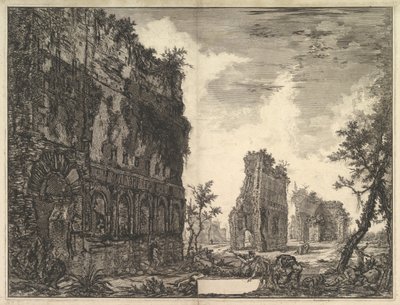 Hadrians villa: Piazza Oro Piazza of Gold Utsikt over restene av Circonfe ..., ca. 1776. av Giovanni Battista Piranesi