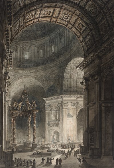 Belysning av korset i St. Peters langfredag 1787 (wc og etsning) av Giovanni Battista Piranesi