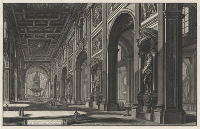 Interiørutsikt over basilikaen San Giovanni in Laterano (fra: Vedute di Roma) av Giovanni Battista Piranesi