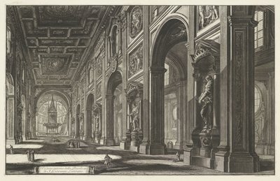 Interieur van de Sint-Jan van Lateranen te Roma Innvendig utsikt over basilikaen S. Giovanni Laterano (tittel på objekt) Gezichten op Roma (serietittel) Utsikt over Roma designet og gravert av Giambattista Piranesi-arkitekten Ve (nez) iano (serietittel) av Giovanni Battista Piranesi
