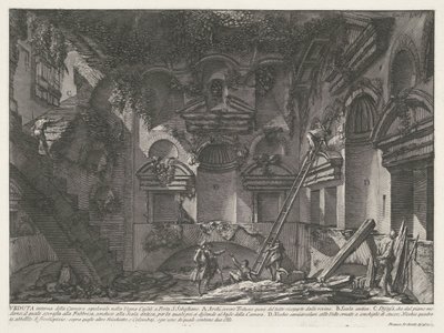 Interieur van graftombe bij Vigna Casali Interiørbilde av gravkammeret i Vigna Casali ved Porta S. Sebastiano (tittel på objekt) Archeologische vondsten in en rond Roma (serietittel) Roman Antiquities (serietittel) av Giovanni Battista Piranesi
