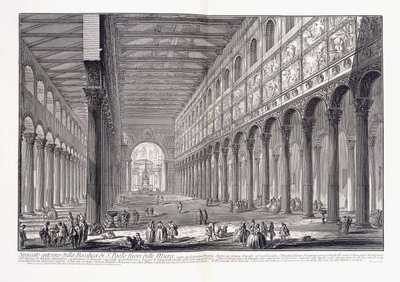 Interiør av St. Pauls basilika utenfor murene av Giovanni Battista Piranesi