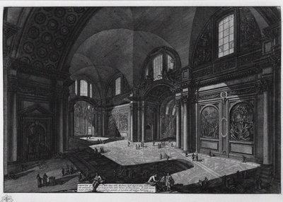 Innenraum der Basilika Santa Maria degli Angeli, ehemalige Bäder des Diokletian, zwischen 1765 und 1775 von Giovanni Battista Piranesi