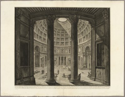 Innvendig utsikt over Pantheon, fra utsikt over Roma av Giovanni Battista Piranesi