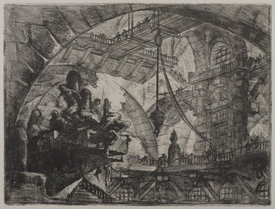 Invenzioni Capric di Carceri; Hind 13, First State of Three, ca. 1749 (radering på lagt papir) av Giovanni Battista Piranesi