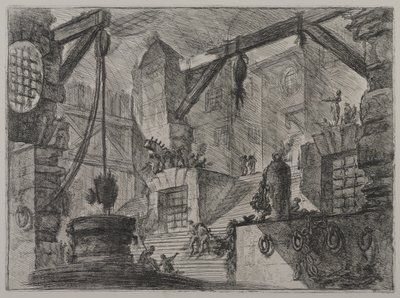 Invenzioni Capric di Carceri; Hind 13, First State of Three, ca. 1749 (radering på lagt papir) av Giovanni Battista Piranesi