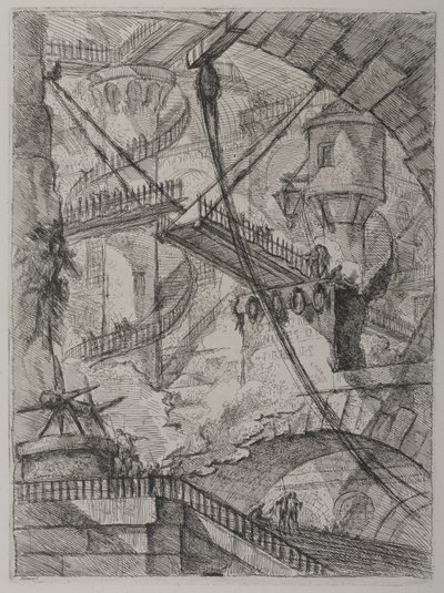 Invenzioni Capric di Carceri; Hind 7, First State of Three, ca. 1749 (etsing på lagt papir) av Giovanni Battista Piranesi