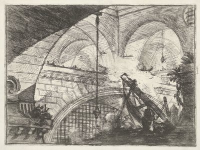 Kerker met hijsinstallatie Boog met schelpornament Kerkers (series title) Invenzioni Capric di Carceri all Acqua Forte (series title)   1368970   no       norwegian Successfully Translated  Original: ""Printemps, Daphnis et Chloe"" (Spring (Daphnis and Chl av Giovanni Battista Piranesi