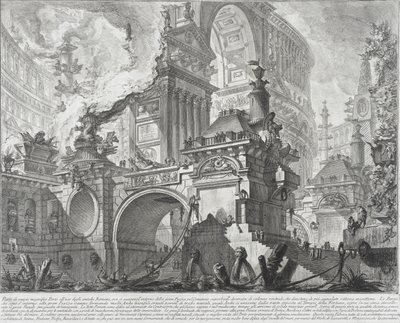 En del av en romslig og praktfull havn for bruk av de gamle romerne som åpner ut mot et stort markedstorg, 1761-80 av Giovanni Battista Piranesi
